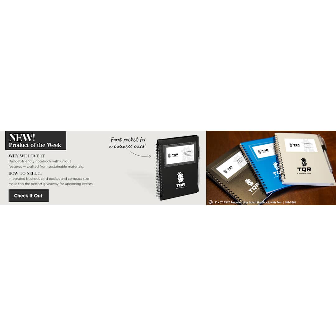 FSC® Recycled 5" x 7" Star Spiral Notebook with Pe